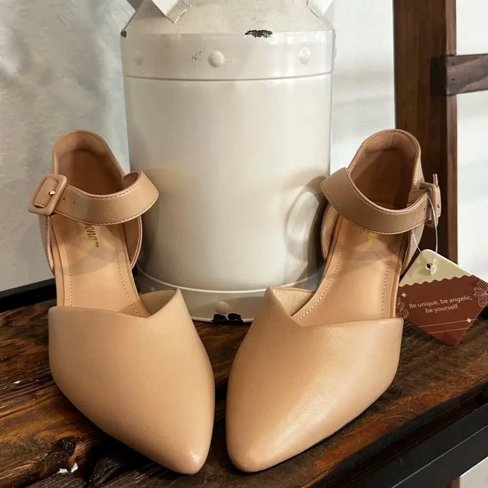 Ribongz Nude Heels Size 9 NWT Brand New with Tags Pointed Toe Women's Shoes